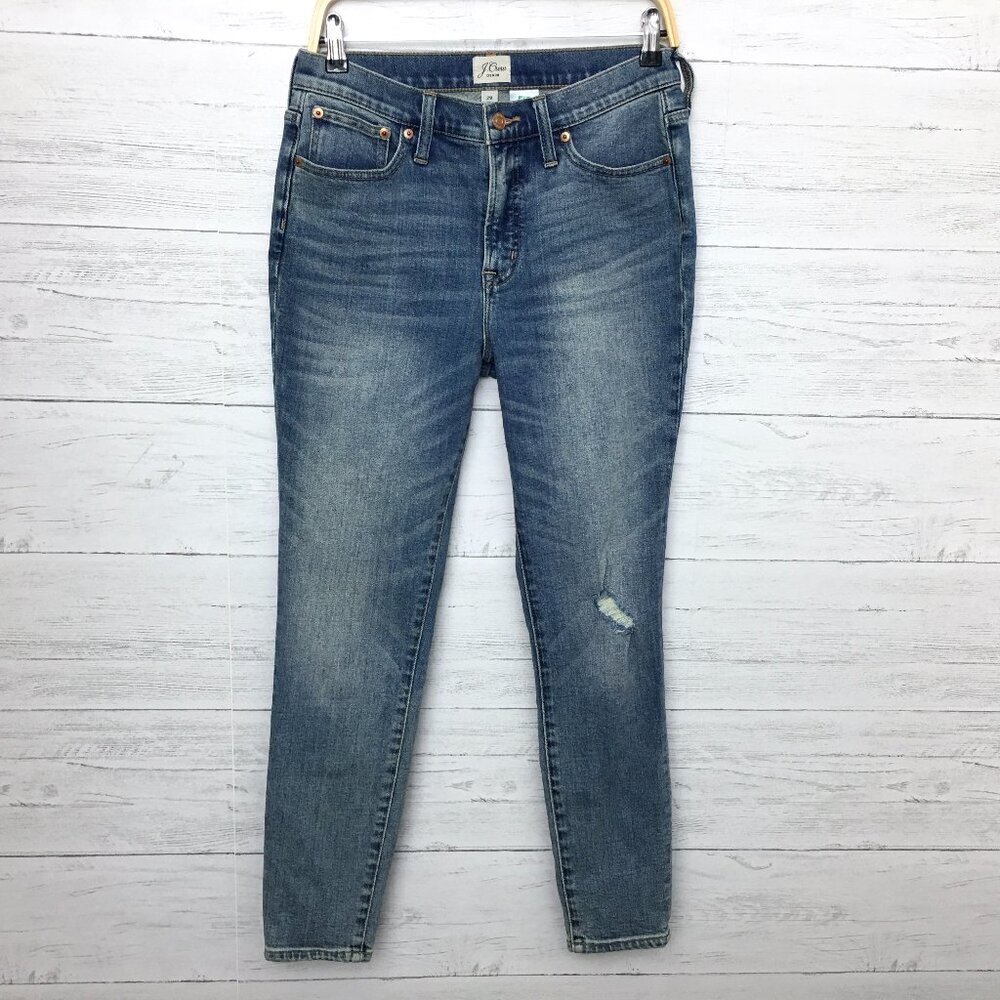 J. Crew Women's Jeans 10" High Rise Toothpick Distressed size 29 length 28"